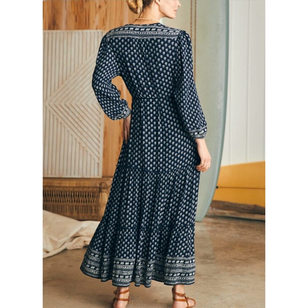 FAHERTY Orinda Long Sleeve Maxi Dress Sz S - Picture 2 of 11